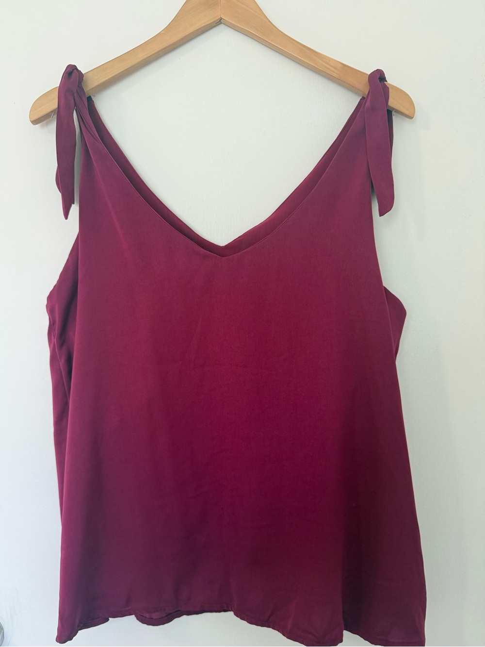 Burgundy Wine SheBird The Mila Tie Strap Tank Top ✨Size 6/ Large